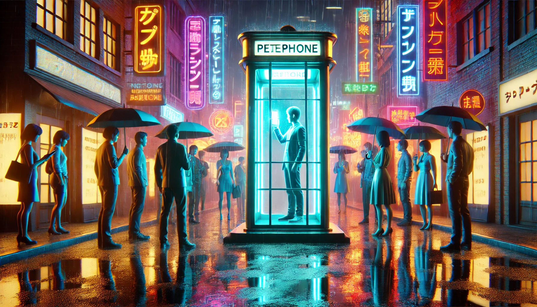 Phonebooth crowd